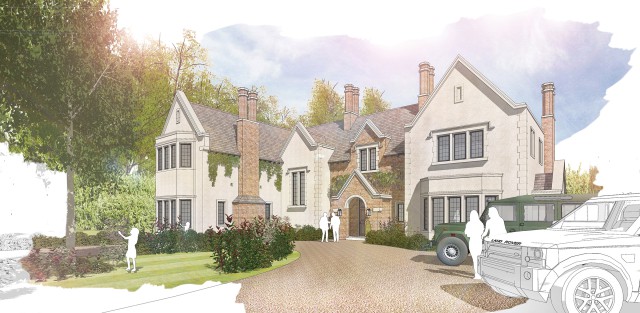 Gothic farmhouse front