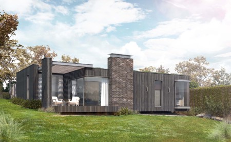 black timber house charred timber cladding south