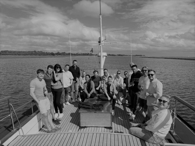 boat trip bw